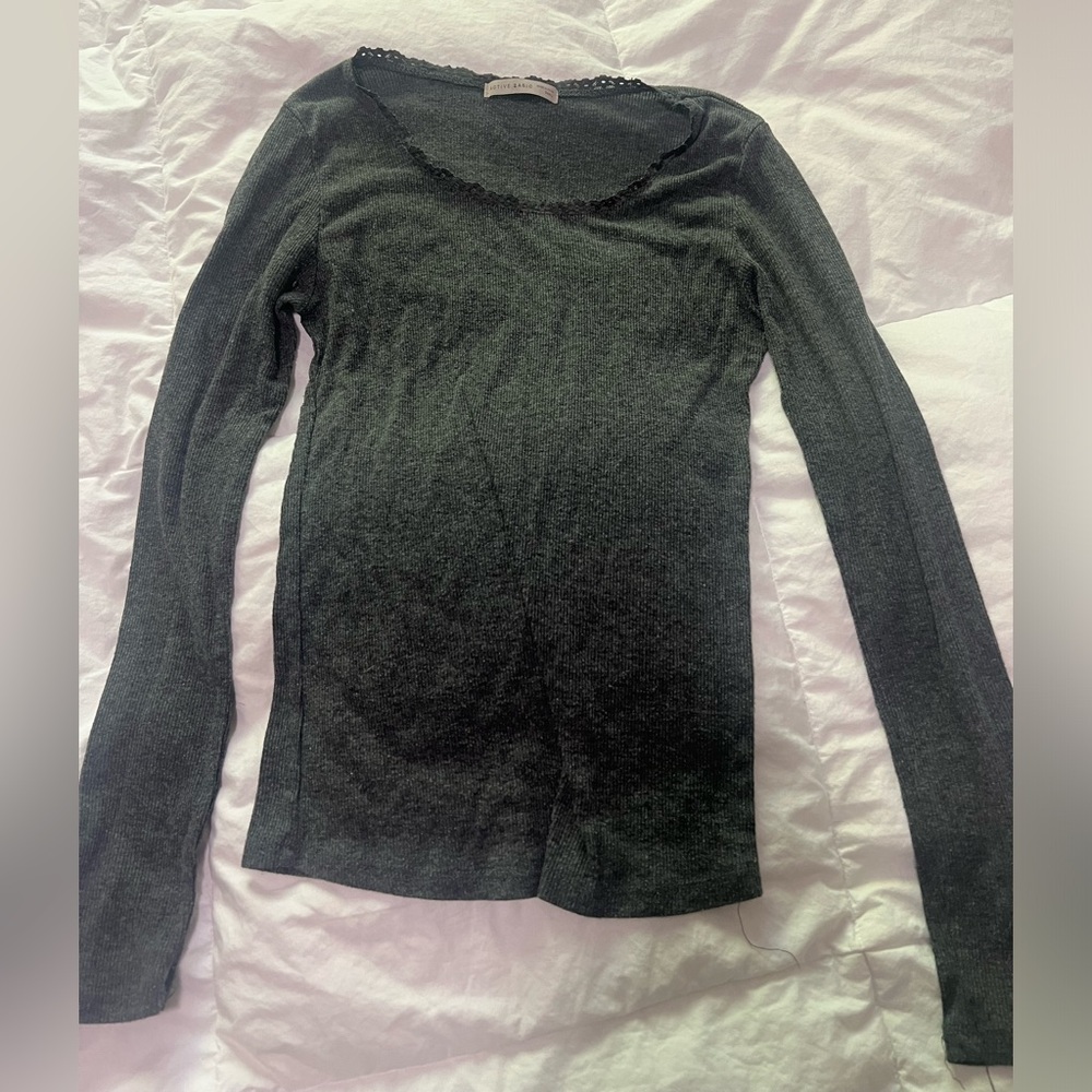 Active basic long sleeve dark gray size small